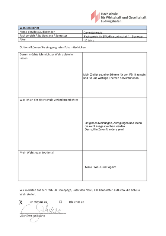 Wahlsteckbrief Calvin Salimovic