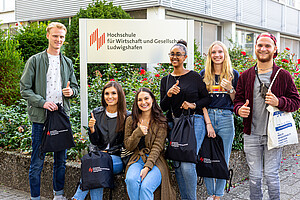 Photo by Michael Meyer Students in front of university