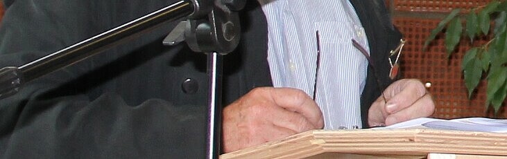 Prof. Mangold at the lectern