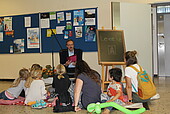 University President Mudra did not miss the opportunity to take part in the reading activities himself: He had brought a monster story for the children.